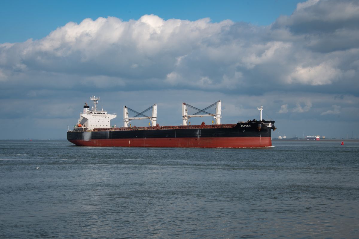 Bulk carrier at sea
